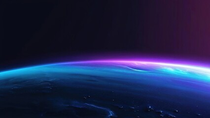 Obraz premium Planet sunrise, space view, cosmic background, futuristic wallpaper