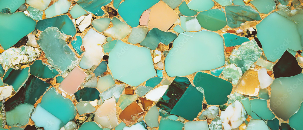 Poster intricate glass mosaic textures showcasing vibrant colors and unique patterns