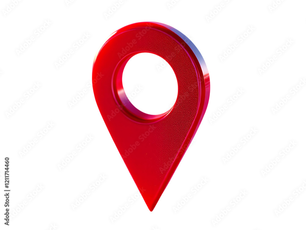 Fototapete red 3d map pointer location icon design