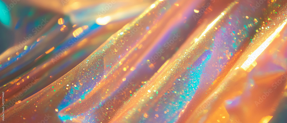 Poster Sparkling trails of glitter glue create vibrant textures in varied colors