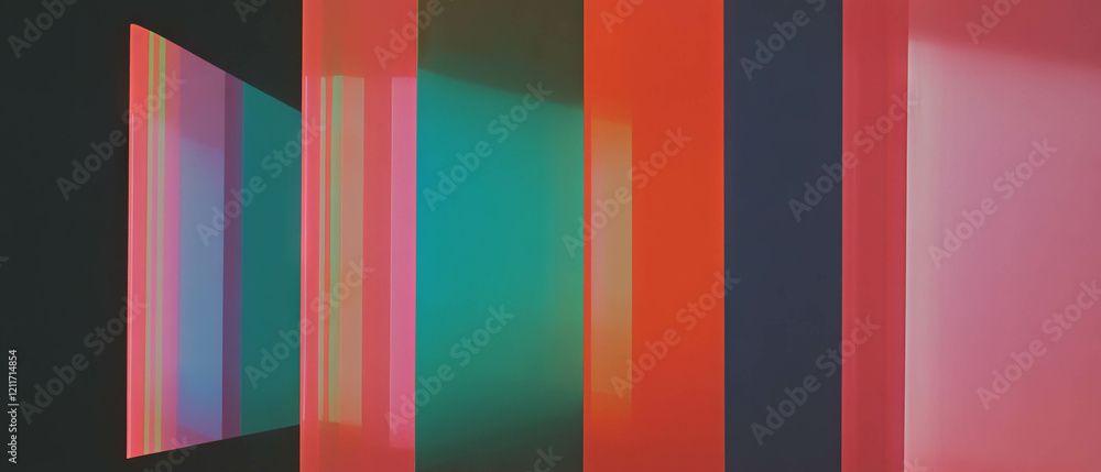 Aufkleber Gradient patterns displaying fading colors and unique depth perception across a vibrant landscape