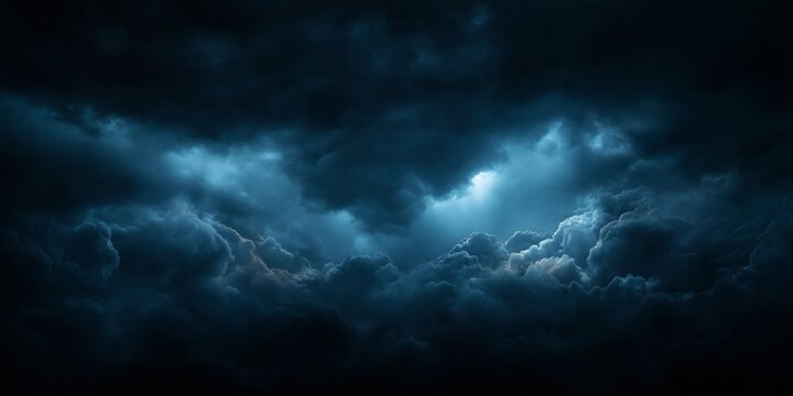 The sky is dark and cloudy, with a storm brewing in the distance