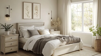 Serene Bedroom Interior Design: Minimalist and Cozy Space