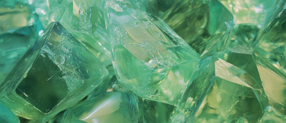 Obraz premium Beautiful green gemstones with smooth, varied hues and intricate textures in natural setting