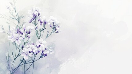 Soft Watercolor Sweet Alyssum