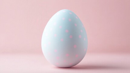 Pastel polka dot egg on soft pink background