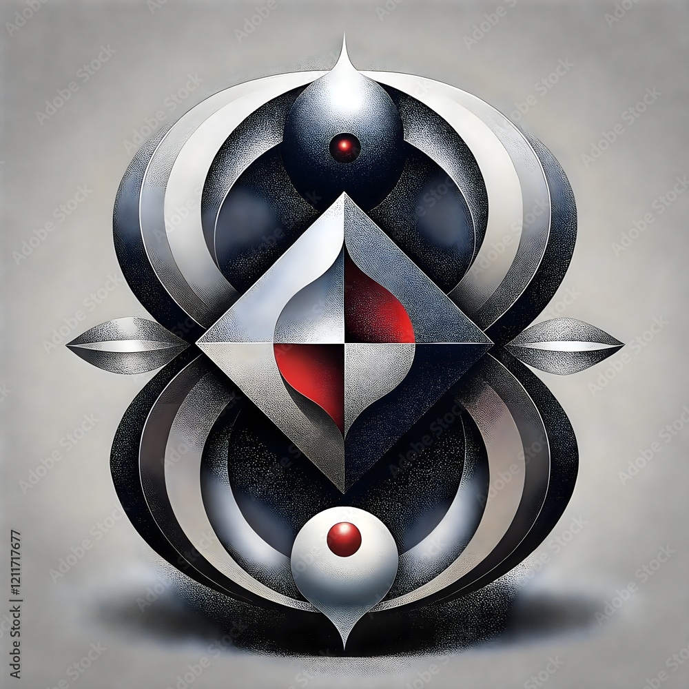 Poster geometric forms abstract art modern design shapes symmetry colorful patterns
