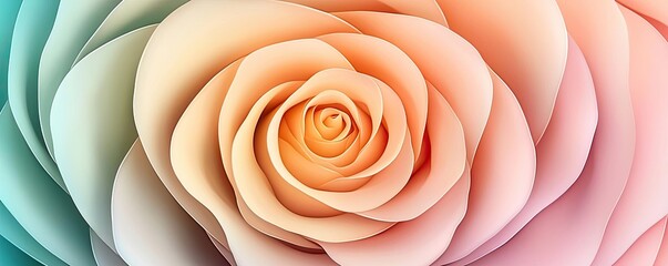 Pastel spring idea. A beautifully designed rose in soft pastel colors, creating an elegant floral aesthetic.