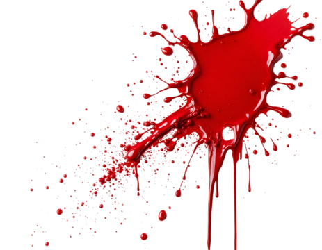 Red Paint Splash Explosion Dramatic Black Background Image