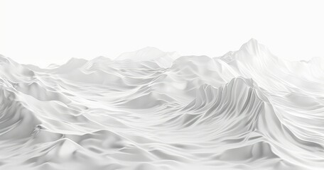 Obraz premium Abstract white mountain landscape with smooth, flowing textures and soft shadows.