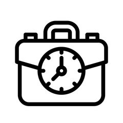 briefcase clock outline icon