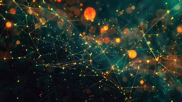 video of Complex interconnections within a computer network, characterized by information chaos