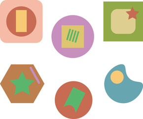 Abstract shapes form elements illustration. symbol sign design. for your unique icon