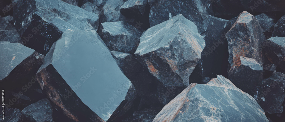 Poster Jagged rocks with sharp edges showcasing unique textures in natural formations
