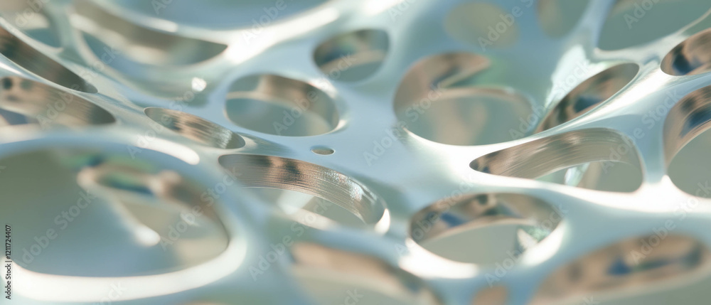 Poster intricate patterns formed by laser-cut aluminum showcasing smooth edges and precise details