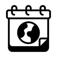 earth day calendar Solid icon