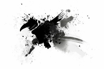 Obraz premium Toucan bird graffiti silhouette, animal grunge icon, spray wall art symbol, grafitti tag isolated