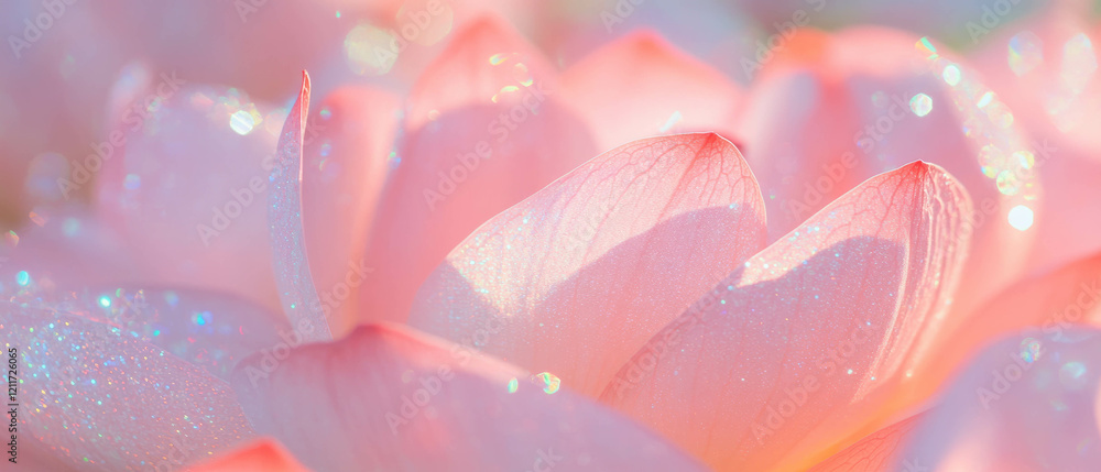 Poster soft and delicate textures of lotus petals with smooth colors and sparkling details