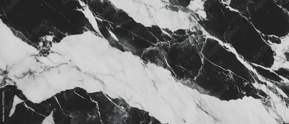Aufkleber elegant black and white marble featuring smooth texture and striking veining patterns