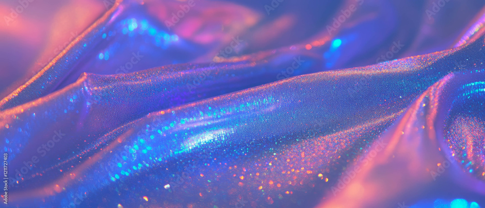 Aufkleber Exploring the shimmer and depth of metallic fabric with abstract shapes and textures