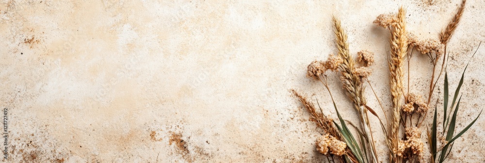 Poster Rustic fields blend together softly creating a serene backdrop for natures beauty and simplicity