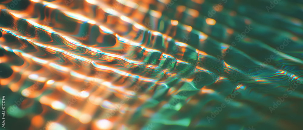 Aufkleber Fluid Moire patterns create mesmerizing overlapping grids with vibrant colors