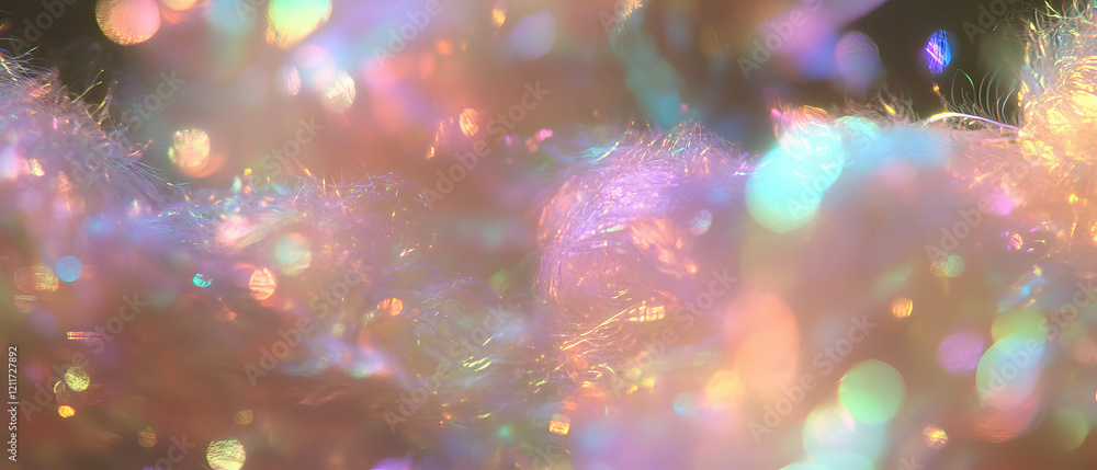 Poster fuzzy mold texture with vibrant colors and glittery accents creating a mesmerizing visual effect
