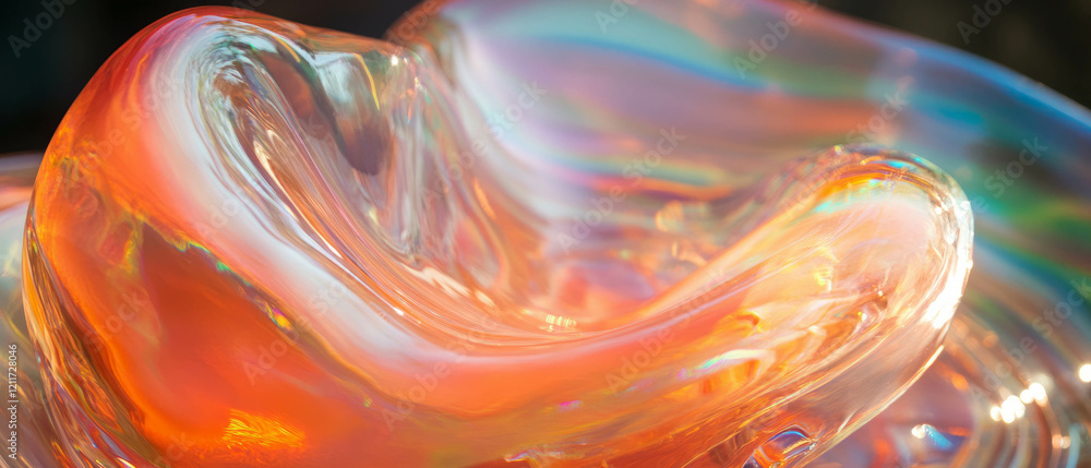 Aufkleber captivating molten glass with flowing forms and luminous hues in an artistic display