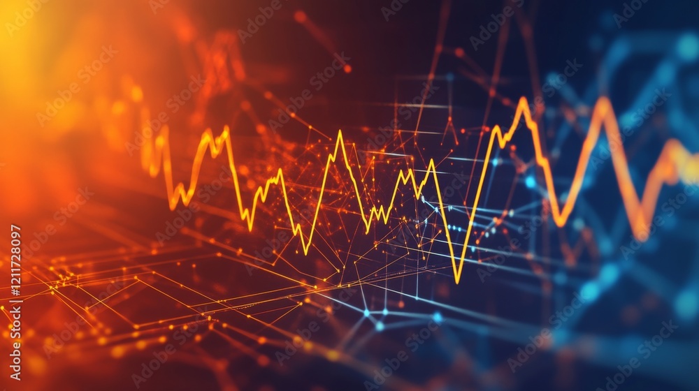 Poster a vibrant heart wave chart displayed on a digital interface, with pulsing animations that capture th
