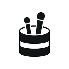 Makeup brush set icon with a stylish arrangement of brushes, ideal for branding, beauty product packaging, and digital aesthetics