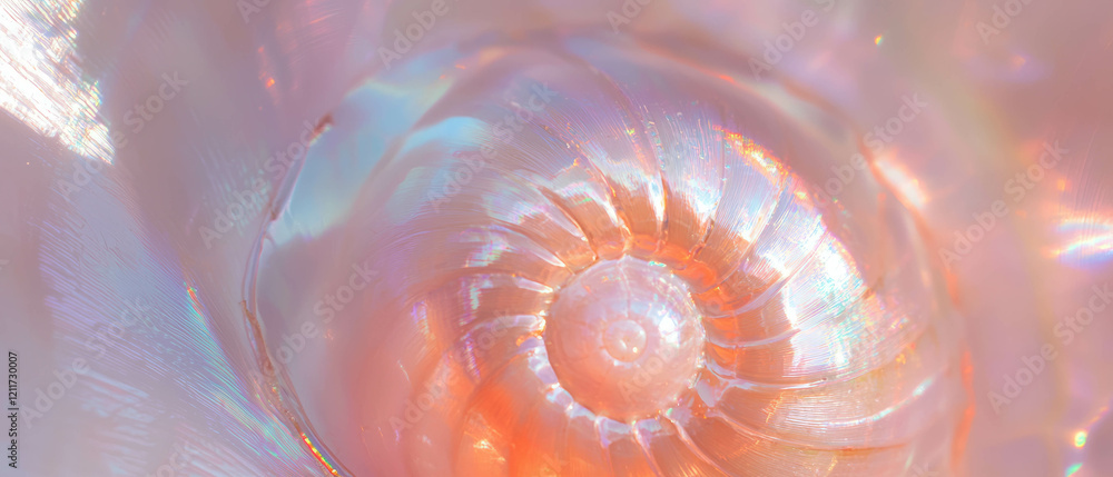 Leinwandbilder exploring the intricate spiral design and luster of a nautilus shell up close