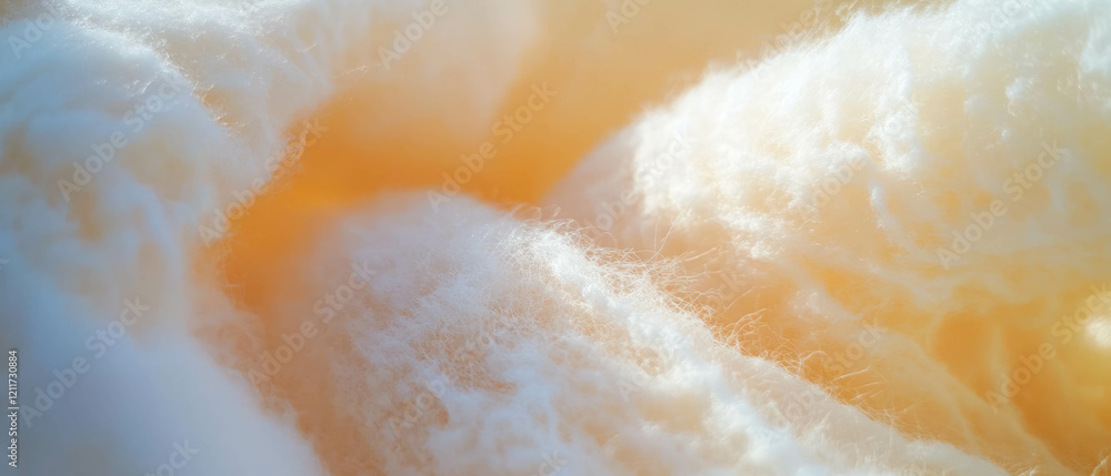 Poster exploring the rich texture of noil silk and its unique natural fibers