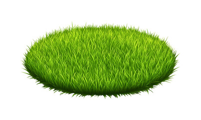 Lush green grass tuft, isolated, nature, background, game design