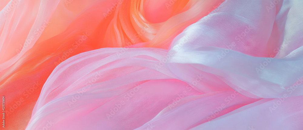 Poster Ombre ribbons displaying smooth color transitions and rich textures in soft hues