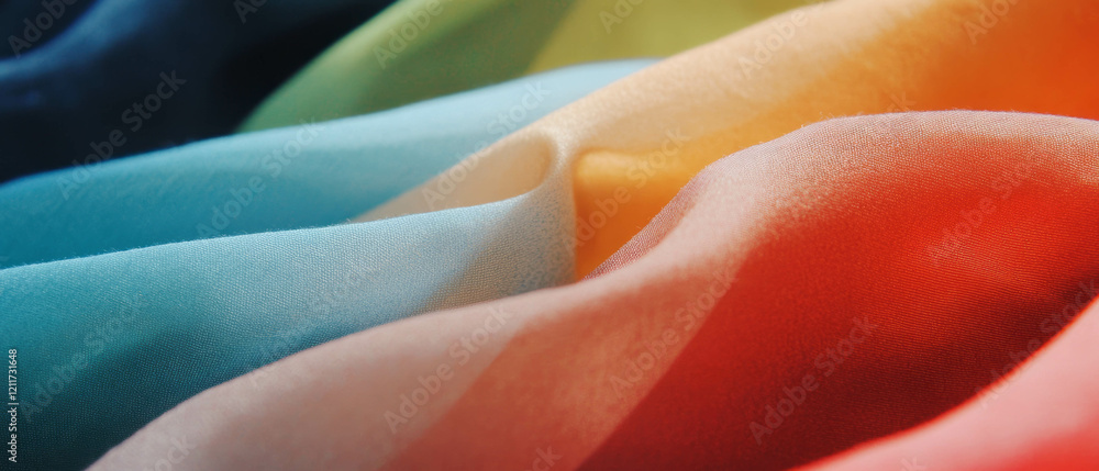 Poster ombre silk with smooth color transitions and soft texture in vibrant shades