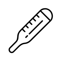 Medical thermometer icon on transparent background, medical concept