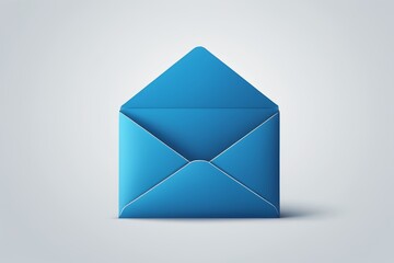 a close up of a blue envelope with a white envelope