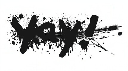 Fototapeta premium YAY! graffiti lettering, typography handwriting font, spray wall art text design