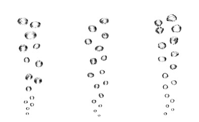 
Underwater bubbles, Underwater oxygen design concept, Small water drops underwater, On white...