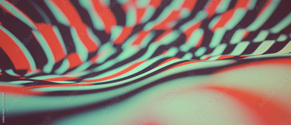 Poster Exploring the dynamic beauty of geometric patterns and optical illusions in vibrant colors