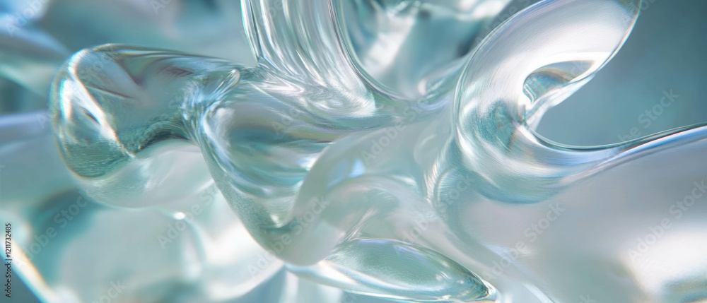Aufkleber organic frosted glass texture with flowing shapes and diffused light creates a serene atmosphere