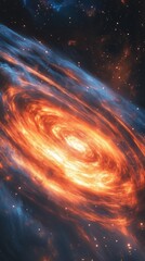 Obraz premium Cosmic Inferno: A Radiant Galactic Phenomenon - Made with Generative AI