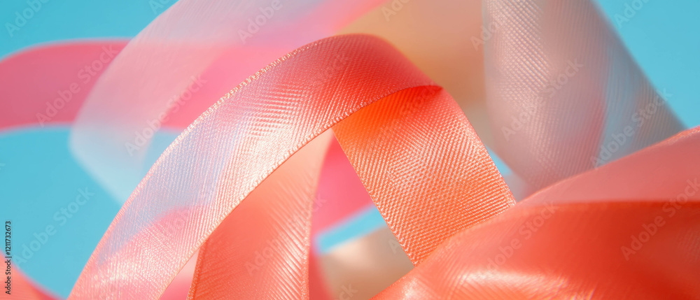Poster Colorful paper ribbons display lightweight textures and vibrant patterns for creative projects