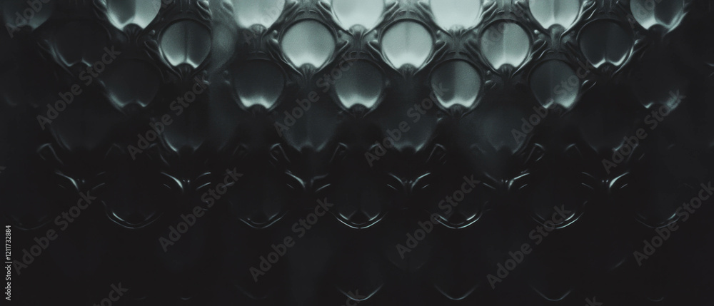 Poster Frosted glass texture with intricate patterns and luminous diffused light