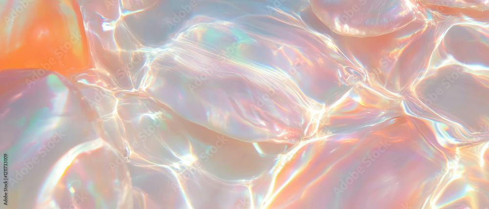 Poster Exploring the unique texture and luster of pearls in natural light underwater