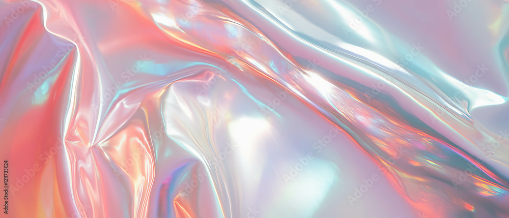 Poster Captivating pearly texture reflecting soft light and colors in smooth layers