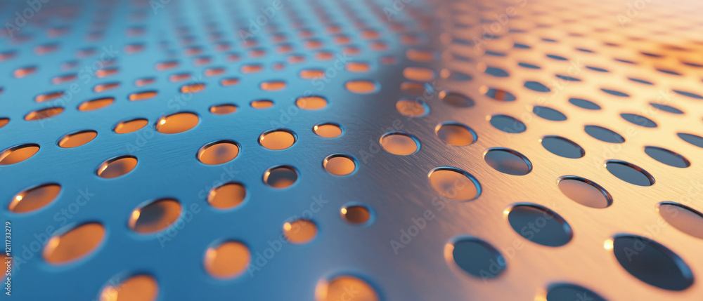 Poster perforated aluminum surface showcasing intricate patterns and lightweight construction features