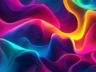 Obraz premium Neon Explosion Featuring Bright Vibrant Glowing Abstract Radiant Patterns