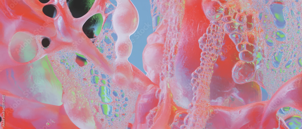 Poster Colorful puffy paint designs with raised textures create playful shapes and patterns