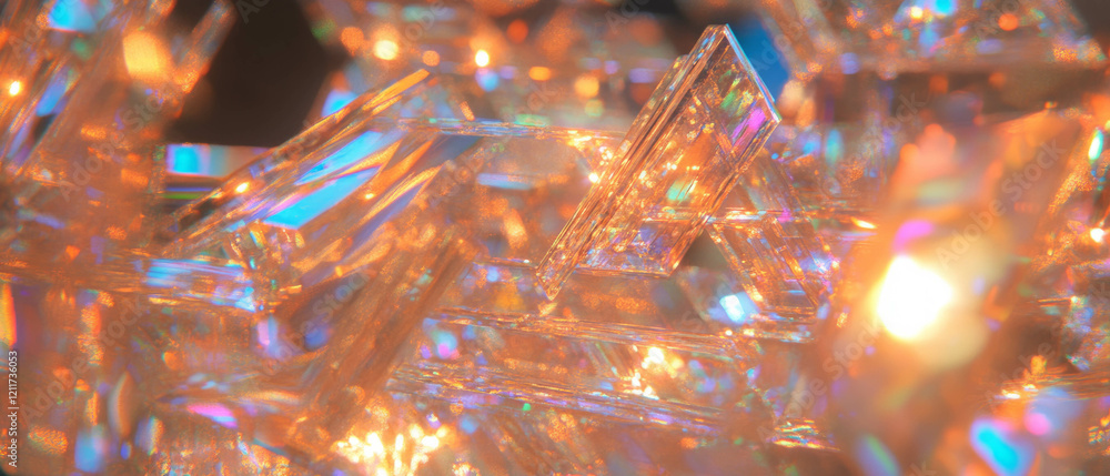 Poster intricate crystalline structures of quantum computing chips exhibiting vibrant textures